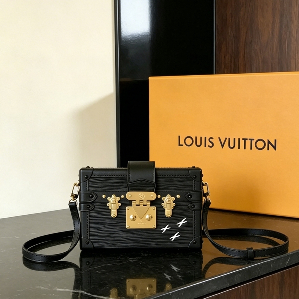Louis Vuitton Petite Malle Black Epi Leather